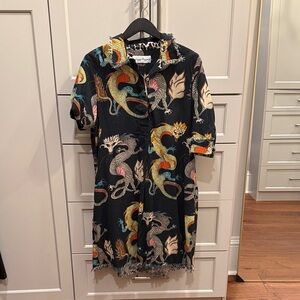 Dizzy Lizzie Black Dress with Dragon Print